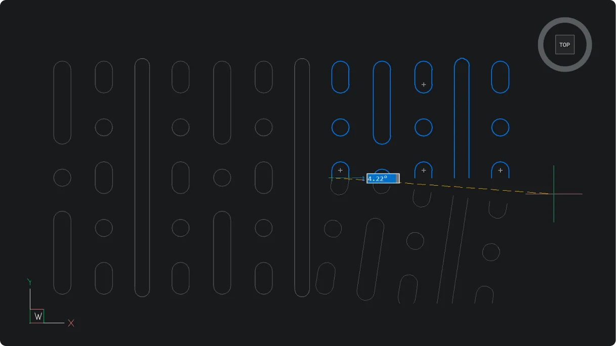 Podgląd wyniku poleceń Trim i Extend w BricsCAD V26