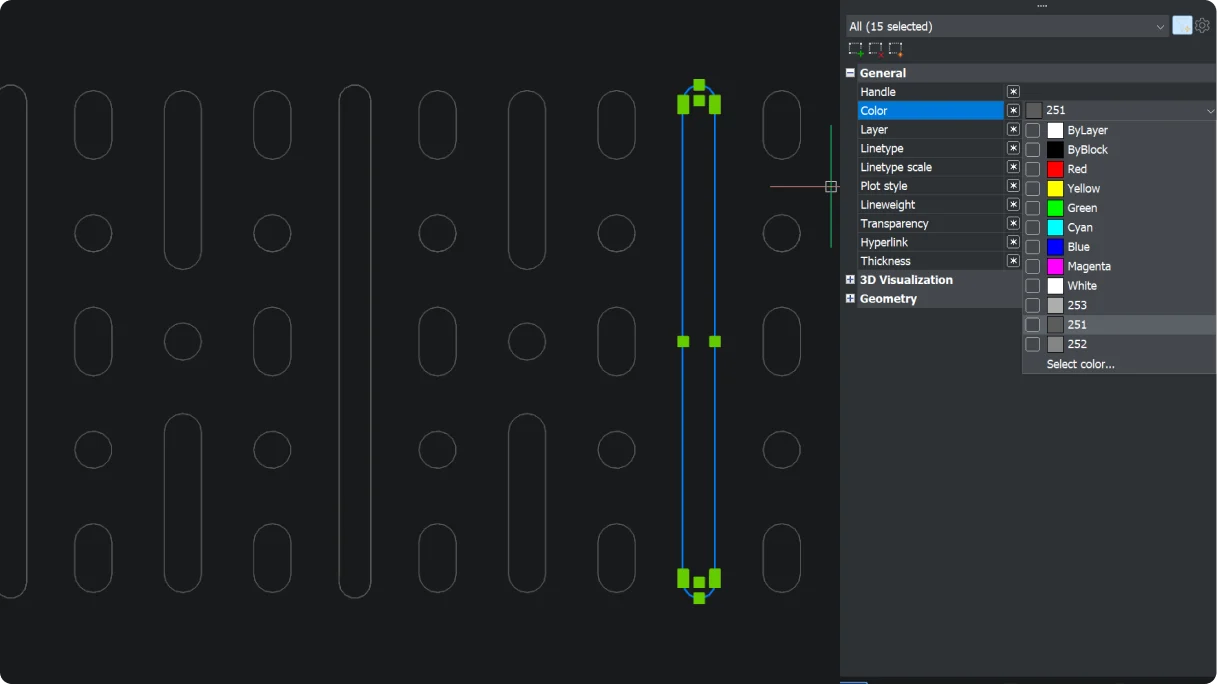 Szybsze wybieranie geometrii za pomocą Quick Select w BricsCAD V26