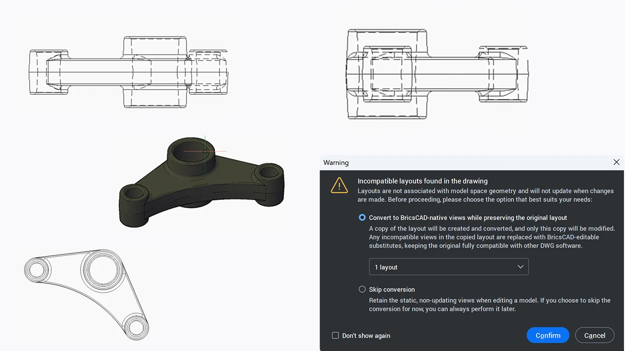Konwersja widoków rysunkowych do ponownego wykorzystania w BricsCAD V26.2
