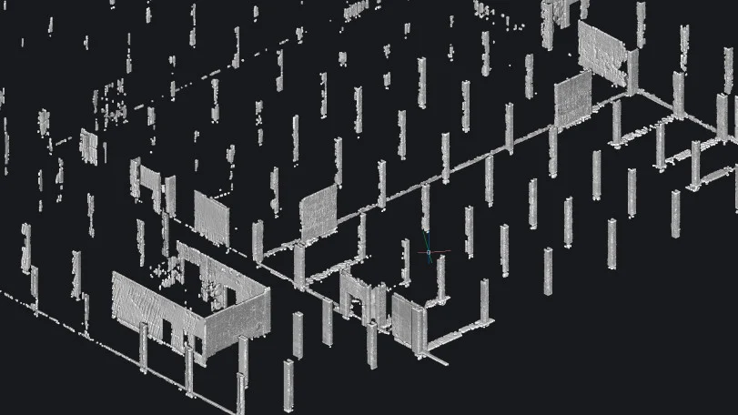 Chmura punktów wnętrza budynku w BricsCAD BIM V27